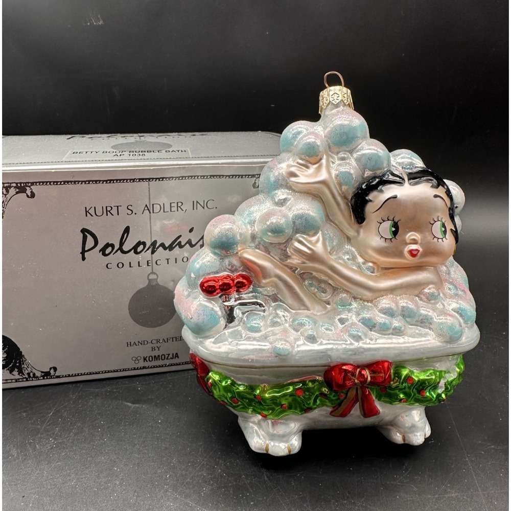 KURT ADLER POLONAISE BETTY BOOP BUBBLE BATH‎ ORNAMENT 5.5"  AP1038